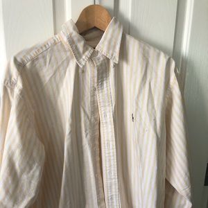 Yellow and White Striped Dress shirt